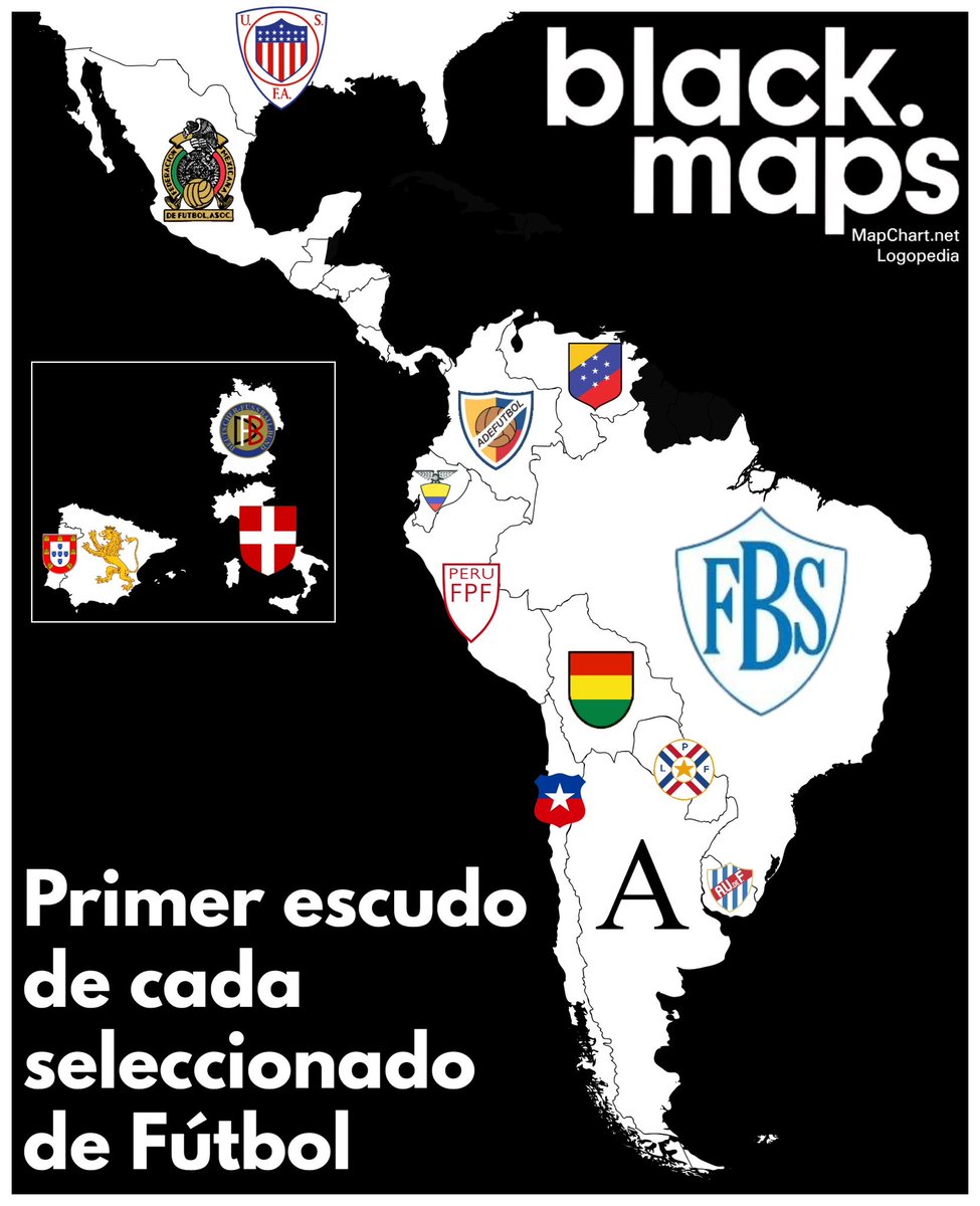 maps_black's tweet photo. Primer escudo de cada selección de fútbol ⚽️ https://t.co/NqXAs29kS7