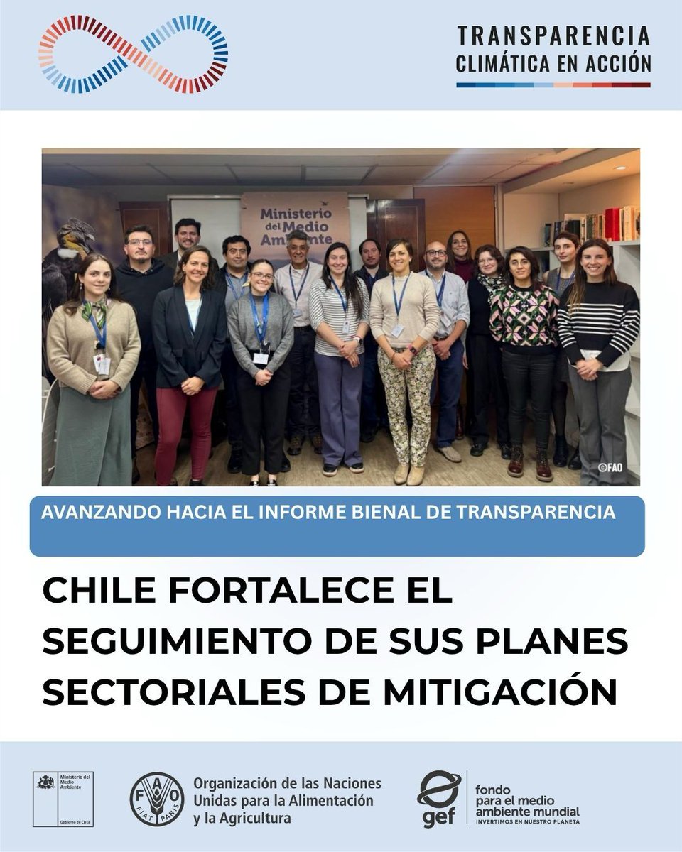 FAOChile's tweet photo. 🇨🇱 La FAO apoya a Chile en el fortalecimiento del sus  Planes Sectoriales de Mitigación, clave para el Segundo Informe Bienal de Transparencia que el país presentará este año. 

Conoce más 👉 https://t.co/UhWFeaj7Ti

#Together4Transparency #ClimateAction https://t.co/ZPJozIdnGX