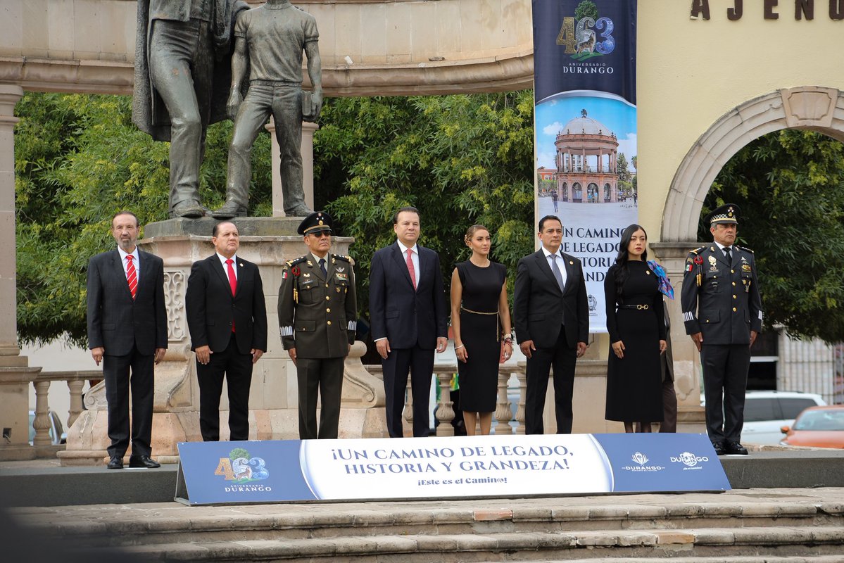 PJDGO's tweet photo. En representación del #PJDGO, la M.A.P. Irma Selene Soto Rodríguez, Magistrada Presidenta del #TDJ, asistió a los actos conmemorativos por el 463 Aniversario de la Fundación de la Ciudad de Durango
Nos unimos a esta celebración que honra la historia y el legado de nuestra ciudad https://t.co/eiwIUESsIM