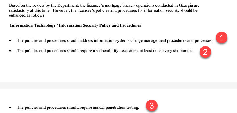 tmortgman's tweet photo. Georgia, New York, and others require Penetration Testing/Vulnerability Assessments.

Note to small companies, you cannot conduct penetration testing on someone else's network or system. So, modems and routers that belong to another company cannot be te... https://t.co/zn2XUWw8IW https://t.co/0oaUT61689