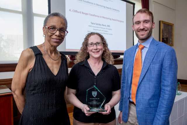 BIDMCSurgery's tweet photo. Tara S. Kent, MD, MS received the 2026 A. Clifford Barger Excellence in Mentoring Award from Harvard Medical School. 

Photography by Jeff Thiebauth Photography. Ceremony hosted by HMS Office for Culture and Community Engagement.

@harvardmed https://t.co/xMMla9ukjj