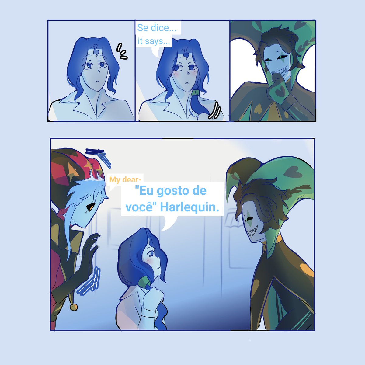 zaridrawn's tweet photo. 💚 "Gosto de você" (4/4) esp/eng
#thefreakcircus #harlequin #pierrot https://t.co/9qTOC7qmMx