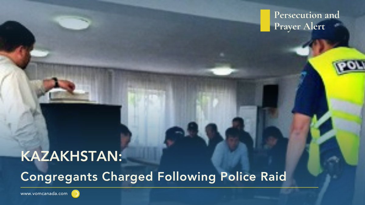 VOMC's tweet photo. A church in Semey, a bustling historical city situated in the eastern part of Kazakhstan, was raided on May 24th after police received a call that unregistered religious activities were taking place.
Photo: VOM USA
#Kazakhstan #Pray #Christian #PersecutedChurch #VoiceoftheMartyrsCanada