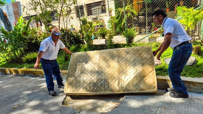 DistritoMuni's tweet photo. La alcaldía de San Salvador Centro benefició a más de 500 familias de la colonia Atlacatl con una jornada de retiro de residuos voluminosos, chapoda mecanizada, fumigación brindando espacios más limpios, ordenados y seguros. https://t.co/z37VbqzcoC