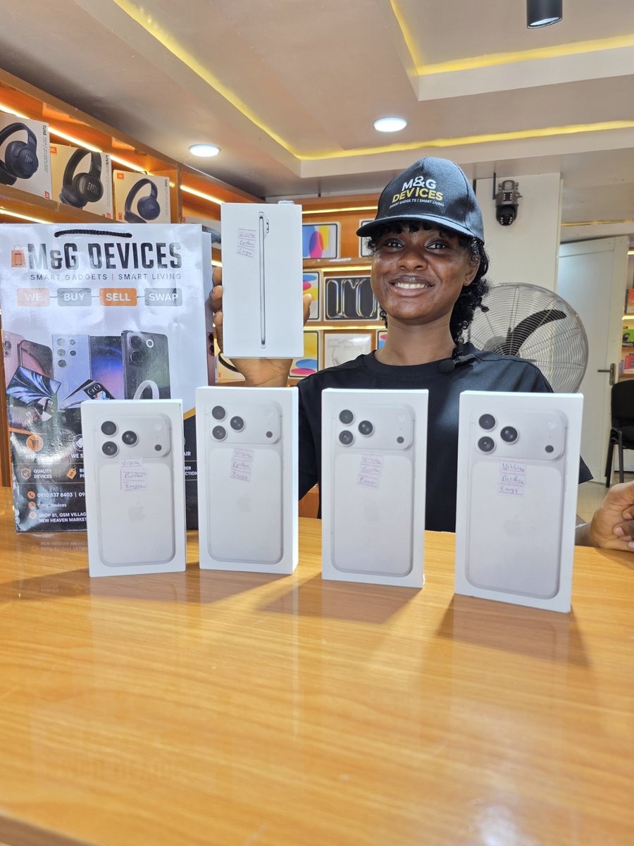 mg_devices's tweet photo. Brand New 17 series | Non active

iPhone 17 pro max 512gb - N2,240,000
iPhone 17 pro max 256gb-
N1,980,000
iPhone 17 pro 512gb - N2,100,000
iPhone 17 pro 256gb 

📍 Shop 81, GSM Village, New Heaven Market Road, Enugu
📞 Call or WhatsApp: 0810 837 8403

#enugu #iphonevendorinenugu https://t.co/37tHqRd0Jj