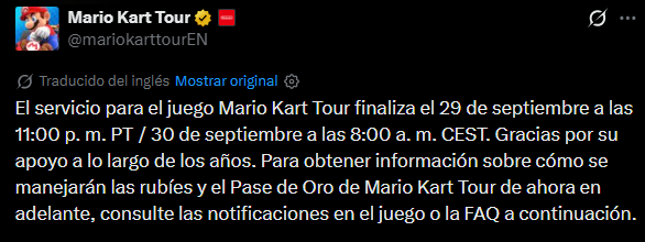 Thepxlife's tweet photo. Se confirma que @mariokarttourEN cerrará definitivamente a finales de septiembre del presente año. https://t.co/mpQedfJaEv
