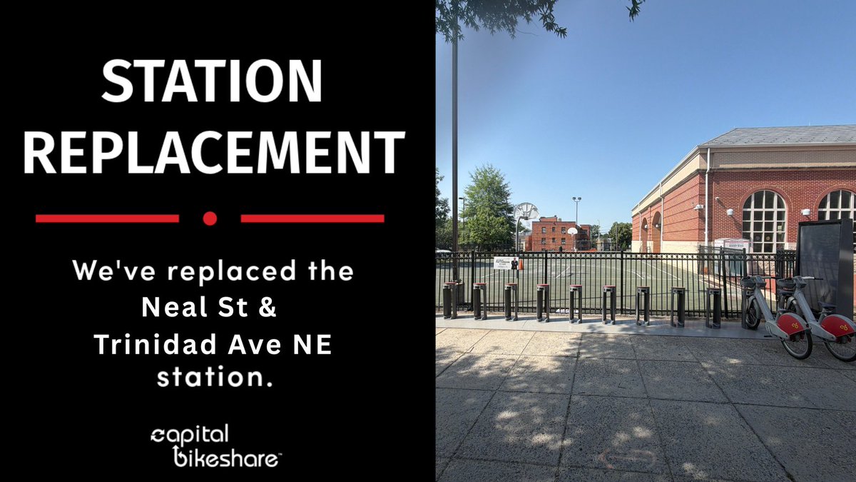 bikeshare's tweet photo. 🚨 STATION ALERT 🚨  

Our Neal St &amp; Trinidad Ave NE station has been replaced and expanded. Head over to grab a classic bike or an ebike and start your ride! 🚲 https://t.co/8Yog6zR8Hv