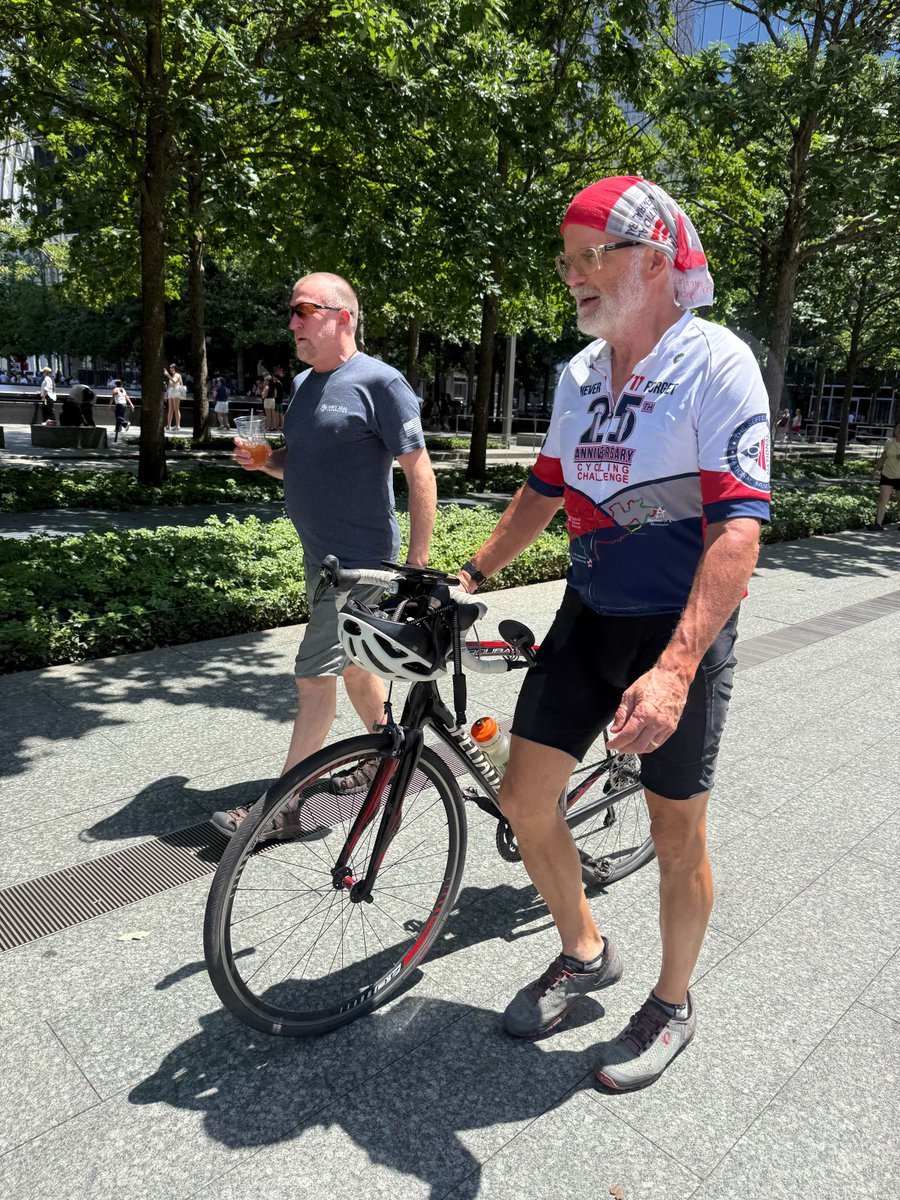 MarylandDOT's tweet photo. @TheMDTA is escorting riders across the Hatem Bridge, helping cyclists safely continue their 1,250 mile journey honoring the 25th anniversary of 9/11. This crossing supports America 250 and highlights the 9/11 National Memorial Trail connecting communities across the region. https://t.co/ZpAV5oEbHT