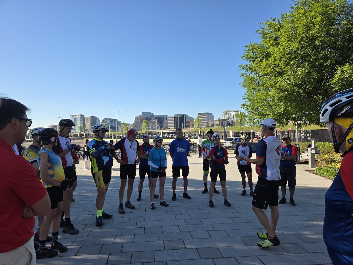 MarylandDOT's tweet photo. @TheMDTA is escorting riders across the Hatem Bridge, helping cyclists safely continue their 1,250 mile journey honoring the 25th anniversary of 9/11. This crossing supports America 250 and highlights the 9/11 National Memorial Trail connecting communities across the region. https://t.co/ZpAV5oEbHT