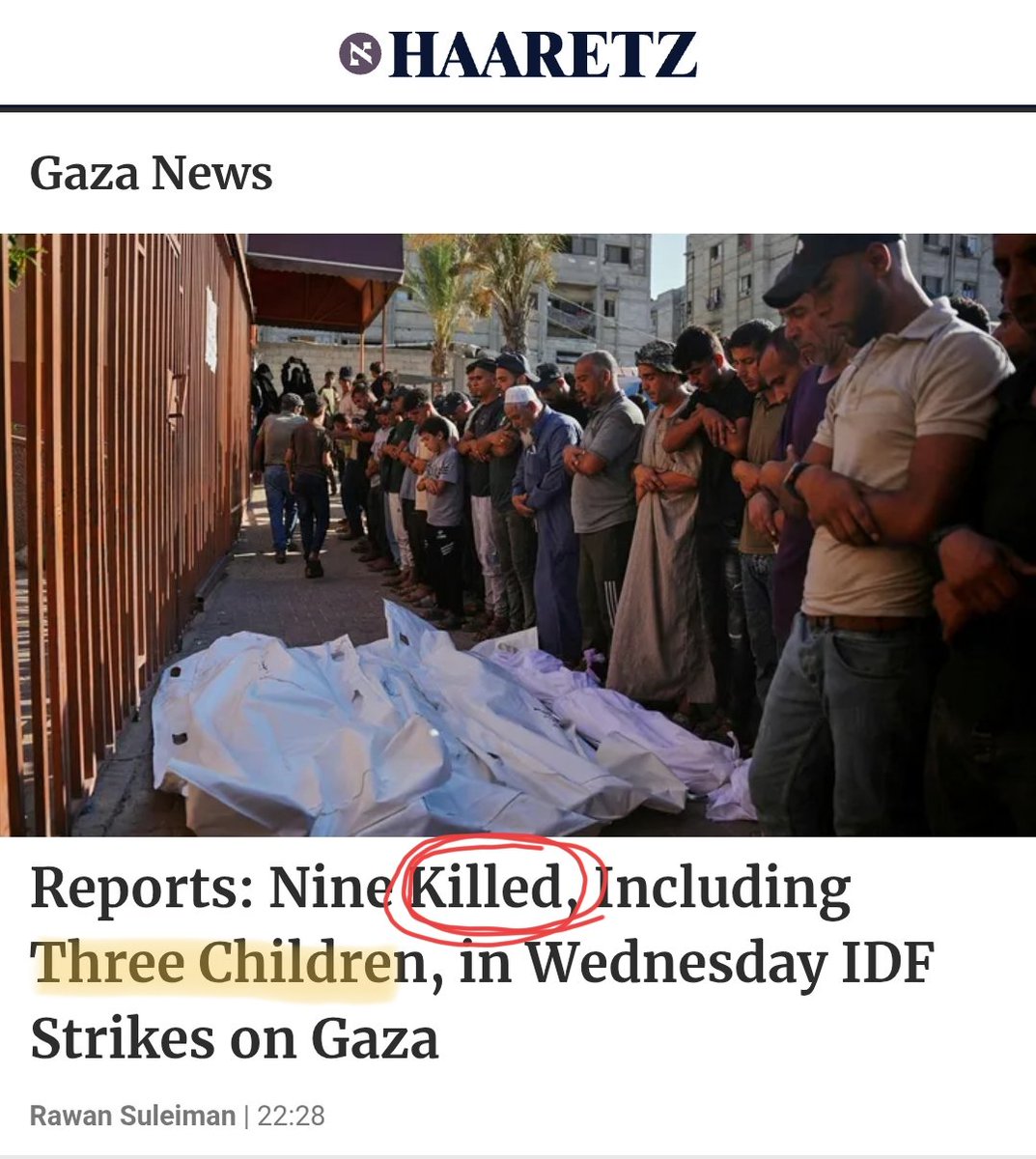 a____capo's tweet photo. Oggi #Israele ha ucciso 9 persone a #Gaza, inclusi un operatore ONG e 3 bambini.
Nessuna notizia nelle Home di #Corriere e #Repubblica, ma in Esteri. Terminologia: "raid", "morti", "causato la morte", "rimasti uccisi".
Su #Haaretz, la loro fonte, è in prima con scritto "killed". https://t.co/UxexvDuX2S