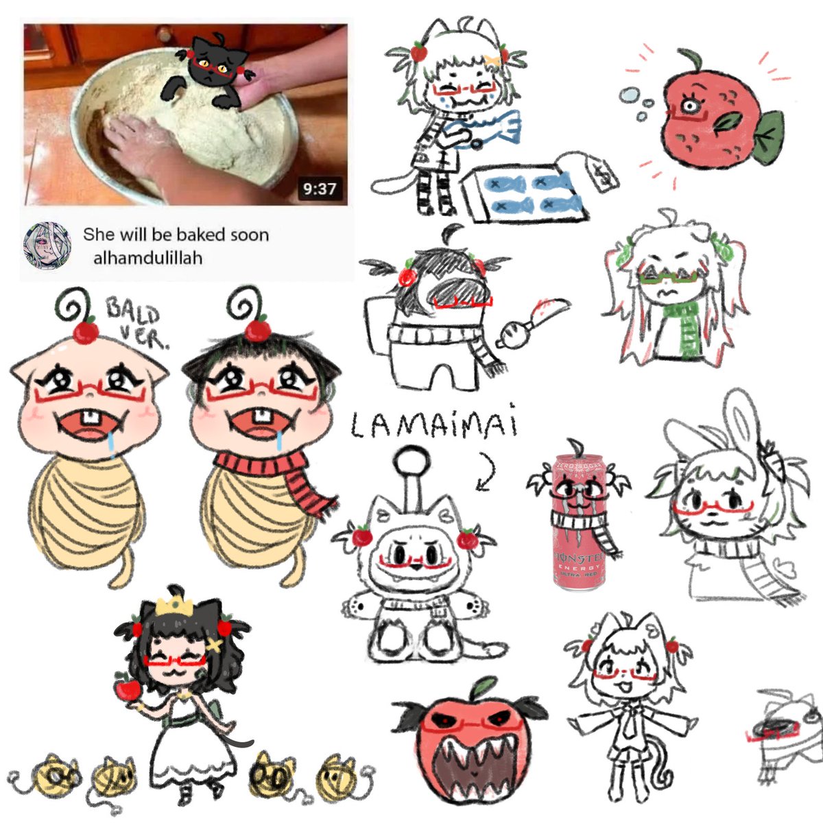 minoribug's tweet photo. Otsu MeowiBug sleepover!!! Here's all the finished meowiprompts from the streams (੭˃ᴗ˂)੭ 💚✨

Thank you Mai wife for inviting me!! This was really good for me to practice using my new drawing tablet 💚💚💚 #maifarts https://t.co/7TOxu2HpCZ