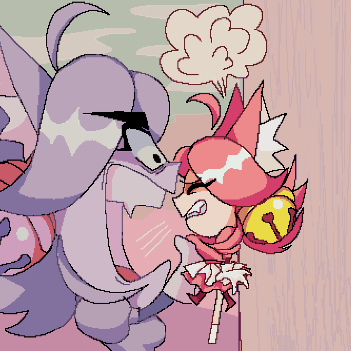 monmoonlightt's tweet photo. My friend asked me to make this of the mew mews from deltarune, I haven't played the chapter yet I'm a poser https://t.co/w5bWqYn1KB
