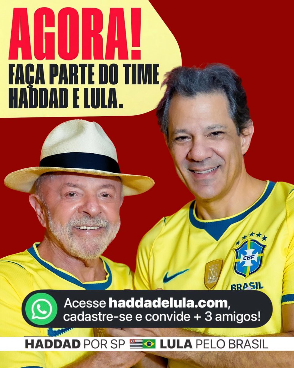 lazarorosa25's tweet photo. 🚨 AGORA É OFICIAL! O time do Haddad e do Lula chegou ao WhatsApp!

A eleição em São Paulo vai definir muito mais do que o futuro do estado: será um termômetro para a eleição nacional. E essa disputa precisa de você.

📲 Entre agora no grupo oficial da sua região em https://t.co/hwAAmvqUVW e faça seu cadastro.

Você vai receber:
✅ Informações em primeira mão
📅 Convocações para atos e eventos
📲 Conteúdos prontos para compartilhar com amigos, familiares e vizinhos

A disputa começou. Sua participação faz a diferença!