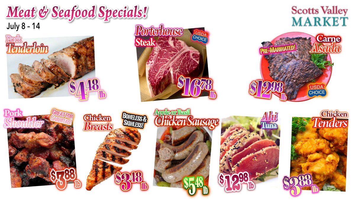 SVMkt's tweet photo. Great Deals on FRESH Meat &amp; Seafood at Scotts Valley Market! https://t.co/9KEPmZg2yP