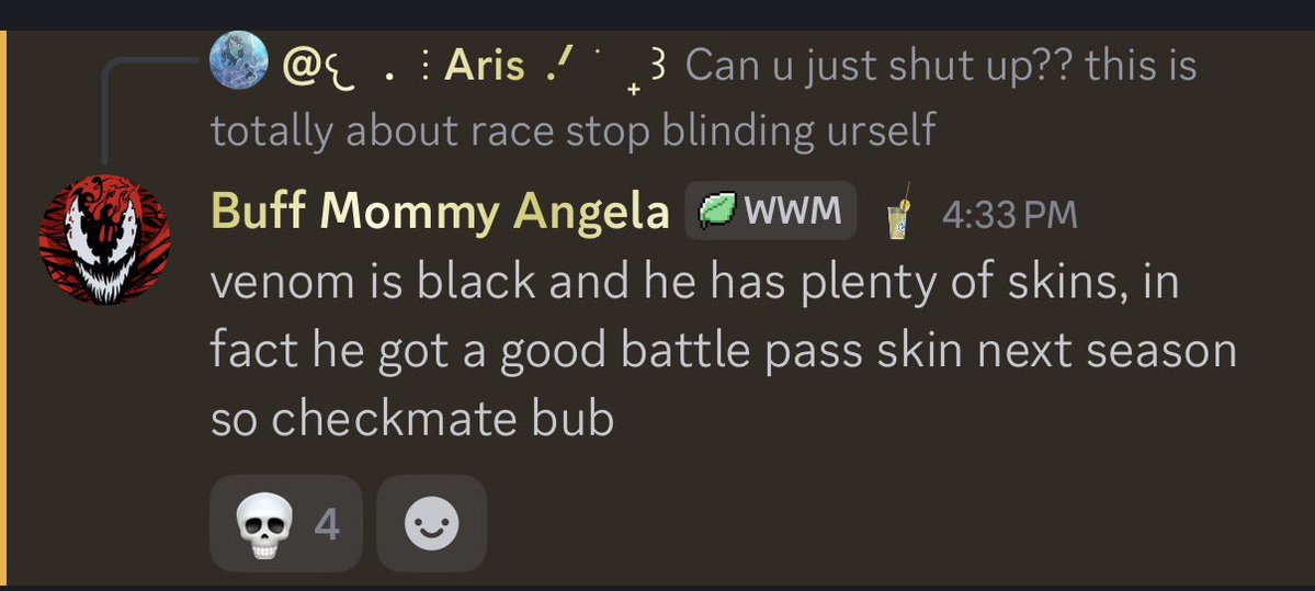 Strawbarris's tweet photo. Marvel rivals discord being full of incels. Makes sense https://t.co/s1X7AusDzc