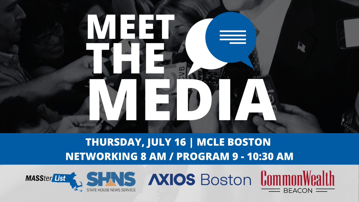 CWBeacon's tweet photo. MASSterList and the State House News Service, in partnership with Axios Boston and CommonWealth Beacon, invite you to Meet the Media on Thursday, July 16. A roundtable discussion will feature CommonWealth Beacon editor Laura Colarusso. 

Purchase tickets: https://t.co/FyBmPolq1v https://t.co/TgaZ1WYIG1