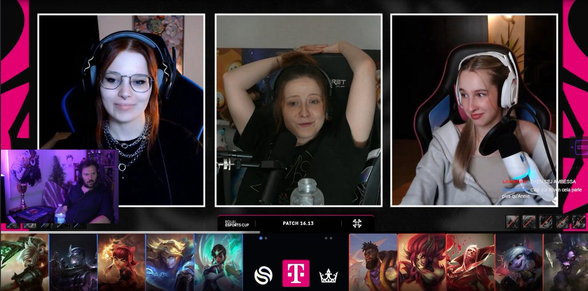 SolaryTV's tweet photo. RIIIIIIIIIIIIVEENNNNNNNNNNNN COMME UNE MONSTRE

@saranahhhh - Riven
@ImLexa__ - Shen
@Malo0902 - Annie
@SaltyViki - Ezreal
@SolenneLoL - Karma

#SLYWIN https://t.co/4lPFefiHuj
