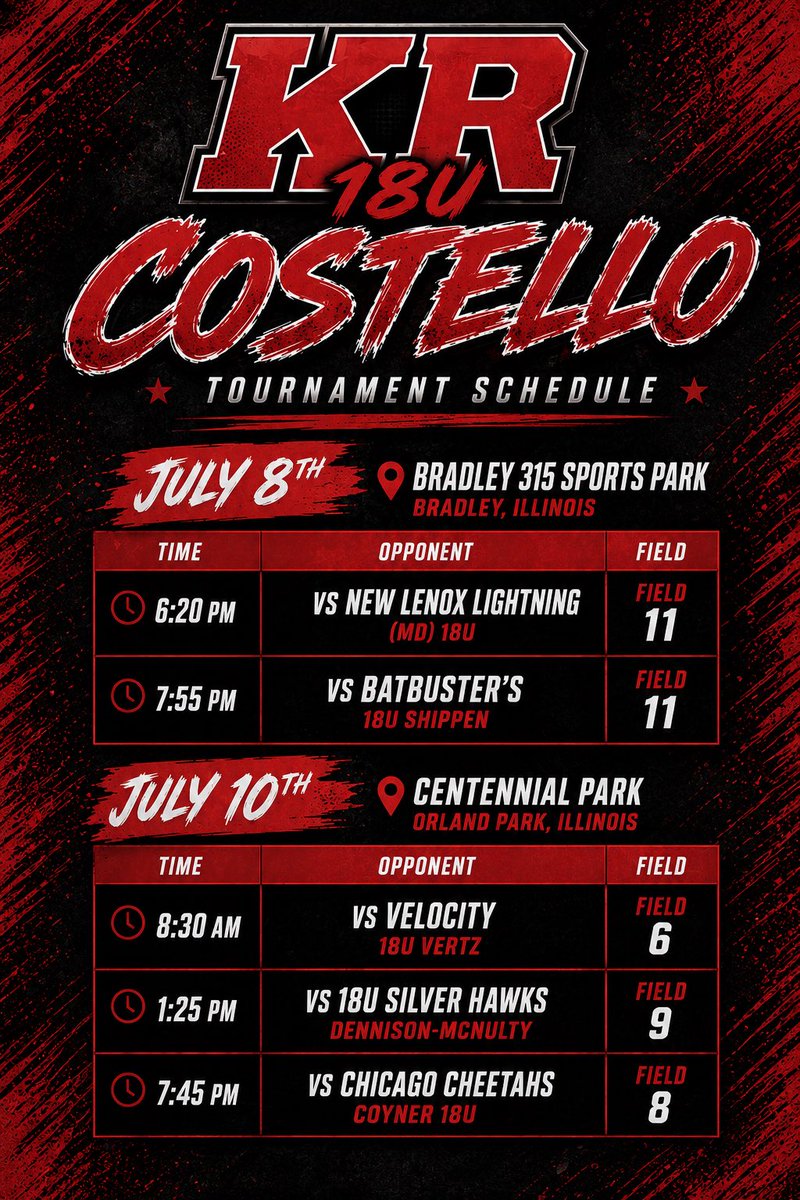 CayleeDelBoccio's tweet photo. I’m excited to be in Bourbonnais, IL and Orland Park, IL this weekend for the LP4U Stars and Stripes tournament, here is my teams schedule! https://t.co/7XI07bvtiV