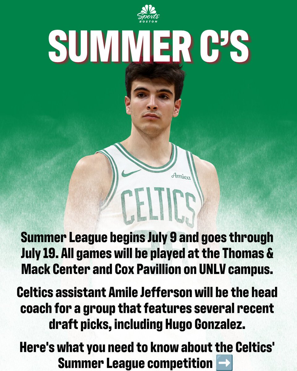NBCSBoston's tweet photo. The 2026 NBA Summer League in Las Vegas starts this week 🔗 https://t.co/5eyw78SfRb https://t.co/ufuSYbvpWI