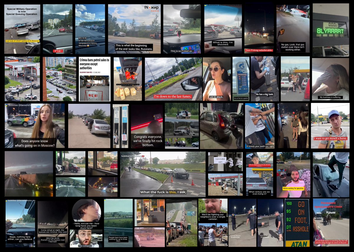 TomKeepIt's tweet photo. Fun collection. 
Not so fun to be a Russian.

#RussianWarCrimes #RussiaIsaTerroristState #Gasoline #Russhithole #petrol #oil #gasstation #Putler #warcriminal #SlavaUkraïni https://t.co/Y1EB5GAj8P