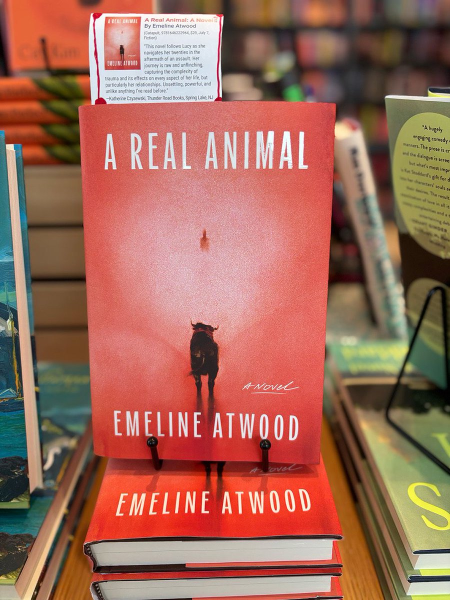 CatapultStory's tweet photo. So thrilled to see A REAL ANIMAL featured as a staff pick @TR_books! We love our indies 🫶  

“I’m floored . . . unsettling, powerful, and unlike anything I’ve read before.” —Katherine Czyzewski, Thunder Road Books (Spring Lake, NJ) https://t.co/UWvnaodQBR