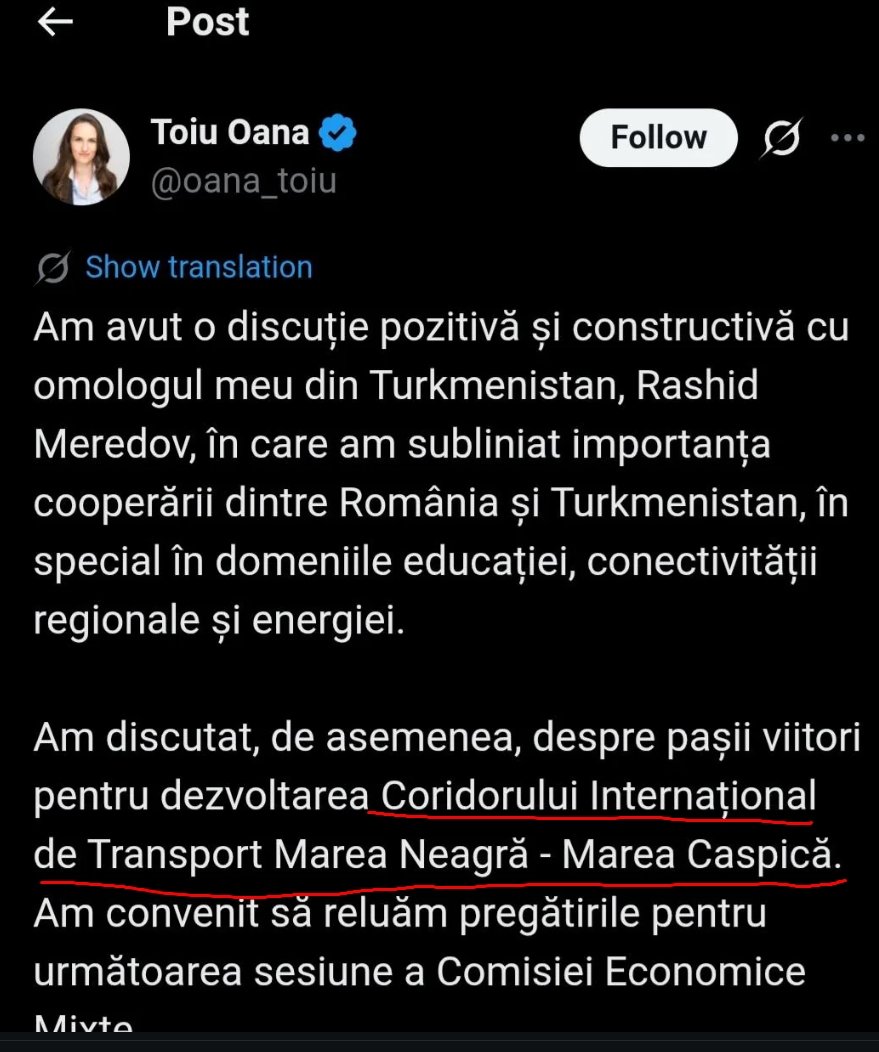 nightwatcherT's tweet photo. A descoperit USR coridorul marea neagra - marea caspica, astia iar copiaza ideile lui CG dupa ce radeau de el ca nu exista asa ceva. genial. https://t.co/qhVR9nau9k