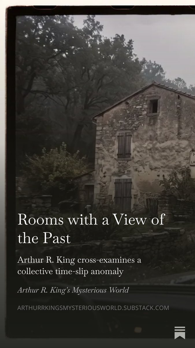 CountryWrites's tweet photo. Rooms with a View of the Past 

Four travellers. One vanished hotel. And a roll of film that refused to remember.

Arthur R. King investigates the strange 1979 French hotel time-slip, where two British couples claimed they left a modern road near Montélimar and spent one night in an inn that seemed to belong to another age.

A case file in missing photographs, old uniforms, and a past that may have opened its doors.

https://t.co/6IsYv5TbrD