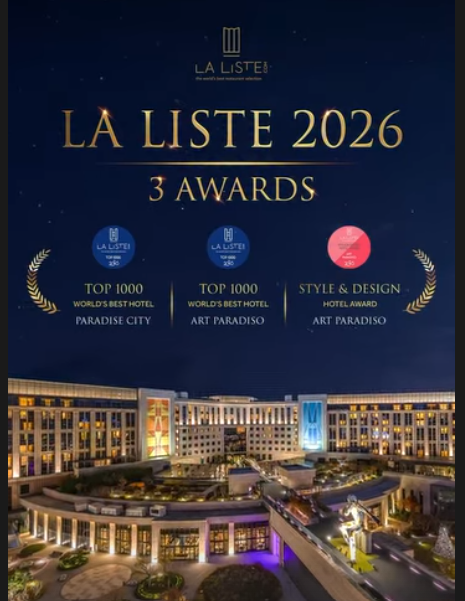 KTH_Kcrew's tweet photo. 태형이가 글로벌 앰버서더로 활동 중인 파라다이스시티와 아트파라디소가 LA LISTE HOTELS 2026에 나란히 이름을 올렸습니다.
두 호텔 모두 'Top 1,000 World‘s Best Hotels'에 선정되었으며 아트파라디소는 전 세계 단 6개 호텔에만 수여되는 특별상인 Style & Design Hotel Award를 수상했습니다.

La Liste Hotels 2026는 프랑스에 본사를 둔 평가 기관 La Liste가 전 세계 호텔들의 다양한 평가와 리뷰를 종합해 발표하는 권위 있는 세계 최고 호텔 순위입니다.

PARADISE CITY AMBASSADOR TAEHYUNG 
#TaehyungxParadiseCity #VxParadiseCity