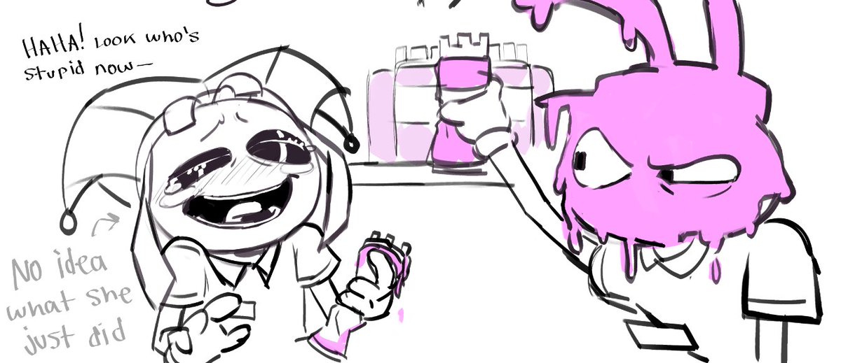 gem_septem's tweet photo. (3/?) PART 3! They're having too much fun messing with each other, but they still don't know what the stupid sauce does...
They will find out soon...
 #funnybunny #tadc https://t.co/NxWkUkPDIx
