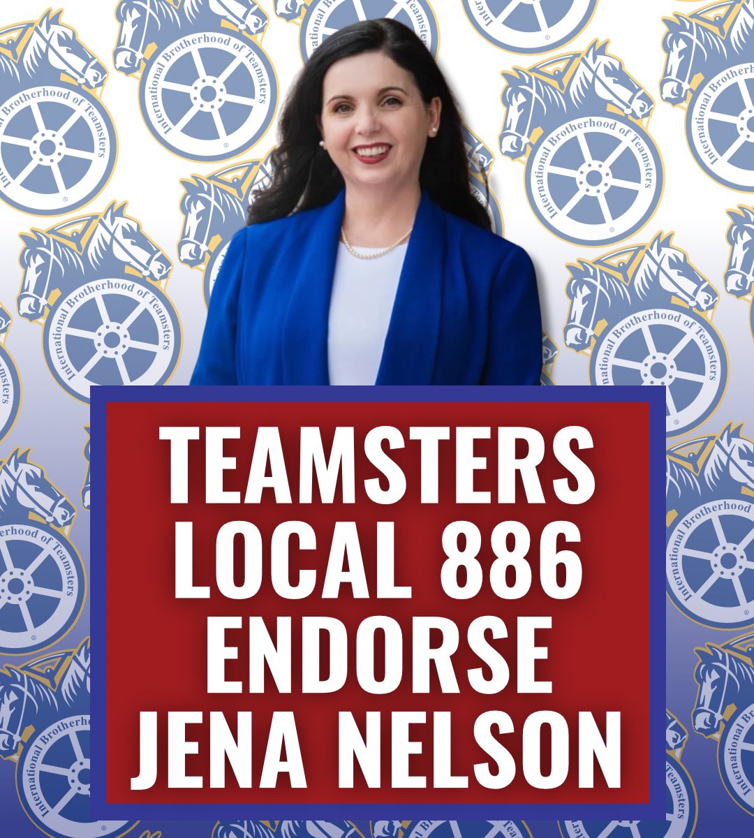 jenanelsonforok's tweet photo. My great thanks to the Teamsters Local 886 for their support and endorsement! As a long-time Union member, I know firsthand how critically important these organizations are to supporting good-paying jobs, workers’ rights and workplace safety. #UnionStrong https://t.co/1qtQ1d0kZ8
