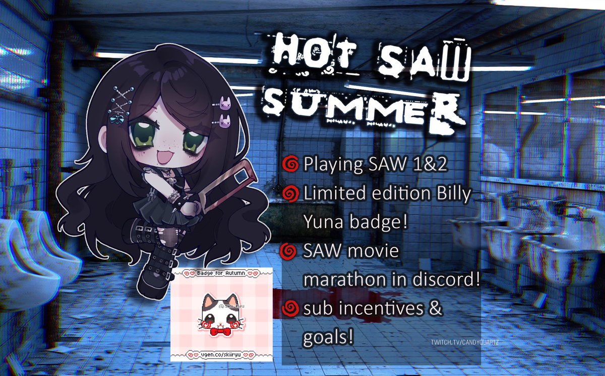 candykaiju's tweet photo. 「𝘿𝙤 𝙮𝙤𝙪 𝙬𝙖𝙣𝙩 𝙩𝙤 𝙥𝙡𝙖𝙮 𝙖 𝙜𝙖𝙢𝙚?」

Starting my SAW marathon with the 2009 game! For a limited time you can unlock a special badge! 🪚 ♡

₊˚⊹🩸 https://t.co/ncu2byicYQ https://t.co/zJr94VlZrG