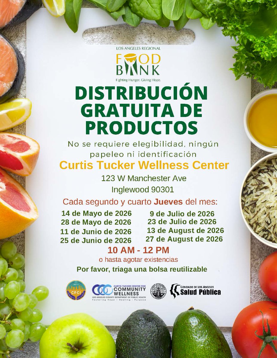 LACo_DPSS's tweet photo. In need of groceries? Swing by this free produce distribution hosted by the Curtis Tucker Wellness Center & @LAFoodBank. Next one is tomorrow, July 9th from 10AM – 12PM, or until supplies last⌚📅
Don’t forget that you can apply for #CalFresh online at https://t.co/ZdCmWVBop0 🔗 https://t.co/gYq0mT4wf0