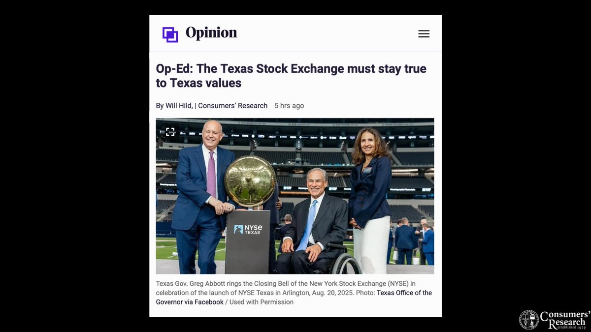 .@WillHild nails it 🎯
Texas has earned their place as an emerging, serious challenger to New York as the nation's financial capital.
But Texans must remain vigilant and ensure that the companies helping finance its transformation into an alternative finance hub RESPECT Texas