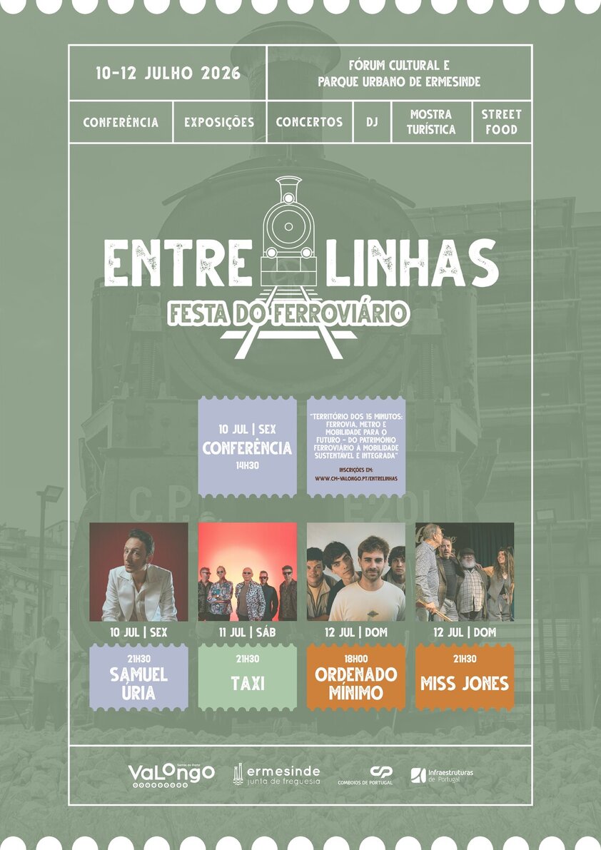 AAproveitem's tweet photo. 10/07 - 12/07 ENTRELINHAS - Festa do Ferroviário (Valongo)
https://t.co/uFkf7sZBGH
#entrelinhas #festa #ferroviario #valongo #APROVEITEM #espetaculo #concerto #dicas #eventos #musica #diversao #animacao #verao #familia #entretenimento #porto #cultura https://t.co/vGFL0odARG