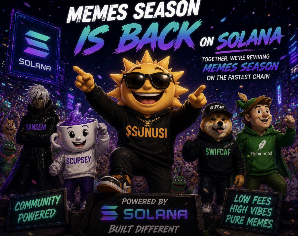 theafricanbulll's tweet photo. The meme season isn’t coming…..🟢

It’s already here with us🔥🔥🔥🔥🔥

$SUNUSI is leading the charge⚡️⚡️🚀🚀

Together witb $ANSEM, $CUPSEY, $WIFCAF and $Robinhood ⚡️⚡️ 

@solana is where the culture lives🟣🟣🟣

Who’s ready

@ANseem @CupseyToken @Catwifhattttt @Pumpfun @solana_daily