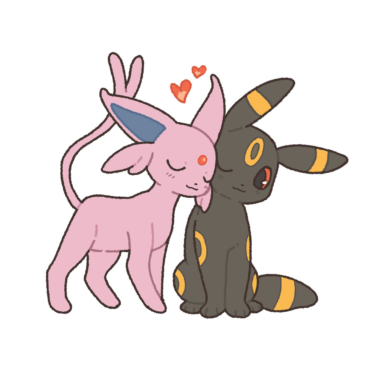 エーフィ ,ブラッキー 「espeon and umbreon ko-fi request!」|Rosie (in 🇯🇵)のイラスト
