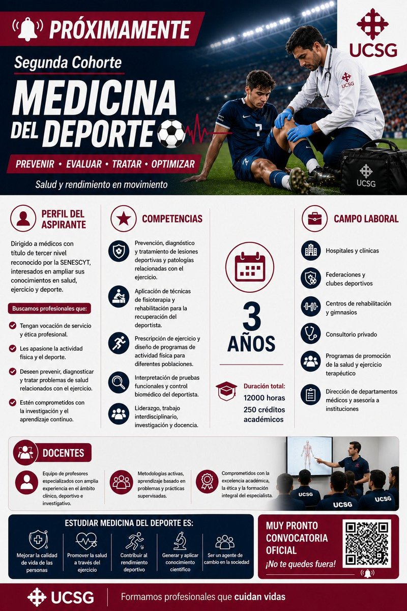 Dou680's tweet photo. No te lo puedes perder!
Medicina del Deporte!
Prevenir,Evaluar,Tratar y Optimizar la salud!✅️🏋‍♂️🚵‍🚵‍🤼⛹️‍♂️🏃‍♂
Dirigidos a Médicos con título de tercer nivel!
Duración 12.000 horas y 250 créditos académicos!
Director del 2do Postgrado de Medicina Deportiva @drtyroneflores ✅ https://t.co/jroUAQW3H0