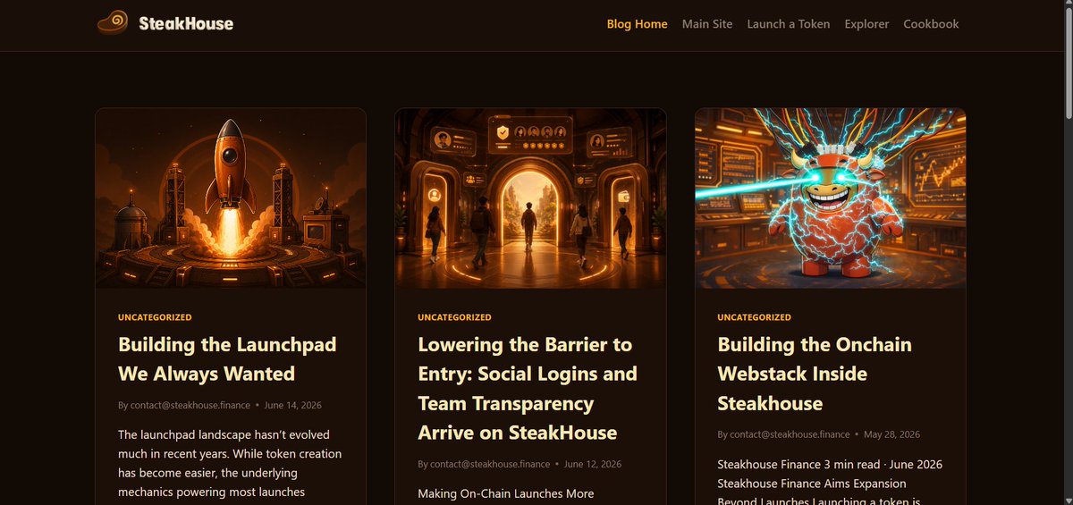 steak_tech's tweet photo. Fresh out of the kitchen: the SteakHouse Blog is live 🥩🔥

Launch guides &amp; Ethereum alpha served rare.

https://t.co/zKGZCbS10J https://t.co/46xsrR4FAV