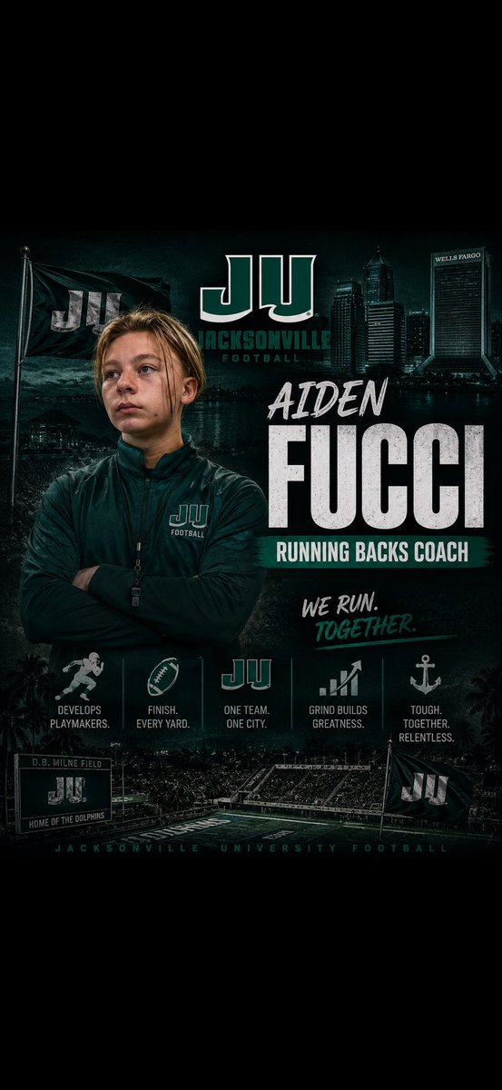 handsyman69420's tweet photo. The dolphin family would like to welcome coach Fucci as our running backs coach for the 2027 season! #FearTheFin 🐬 https://t.co/94IVFjC2gV