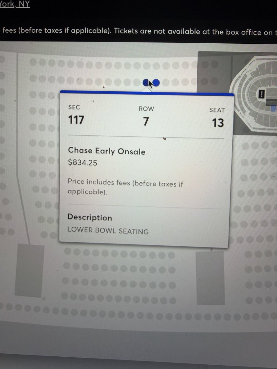 michellemckkk's tweet photo. @bl00dandsugar Lower bowl is now in the 800s, so they’re def using demand pricing https://t.co/ZDJfaXUv5r