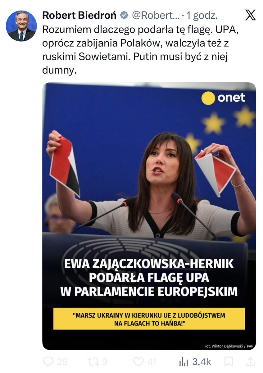EwaZajaczkowska's tweet photo. Trzeba mieć kisiel w głowie zamiast mózgu, żeby wysnuć taki wniosek. 

Biedroniowi wszystko kojarzy się z Putinem, tak jak Biedroń wszystkim kojarzy się z biciem matki. https://t.co/DLOkgY6MUF