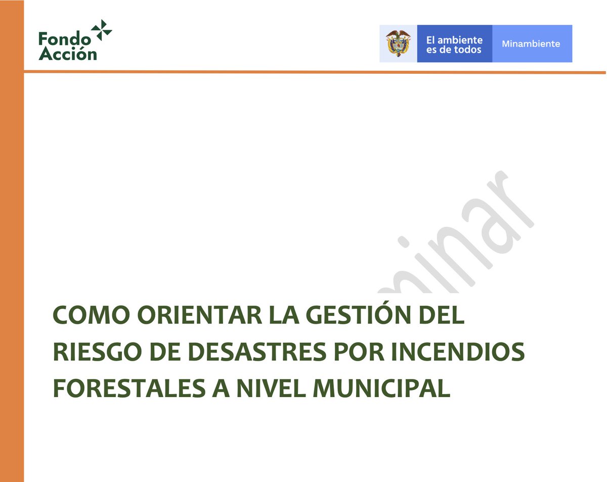 FNAmbiental's tweet photo. Los incendios forestales no solo se combaten: también se previenen🔥
En el contexto del #ElNiño, compartimos una guía técnica con herramientas para fortalecer la gestión del riesgo desde los territorios.

📖 Un recurso de consulta útil para servidores públicos, profesionales, investigadores, estudiantes y organizaciones interesadas en la gestión del riesgo.

@MinAmbienteCo y @FondoAccion (2021)
https://t.co/GD6kxK32OP