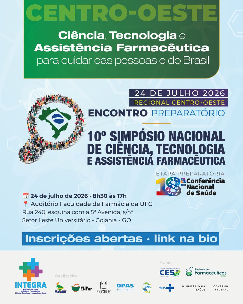 Sinfargo's tweet photo. Chtheck out this Linktree! - tps://forms.gle/5Ch92x7mk5cnp1rm7 
INSCRIÇÃO: ENCONTRO REGIONAL CENTRO-OESTE PREPARATÓRIO - 10º SNCTAF @Fenafar @EscolaFenafar https://t.co/nKEJUJWqx6