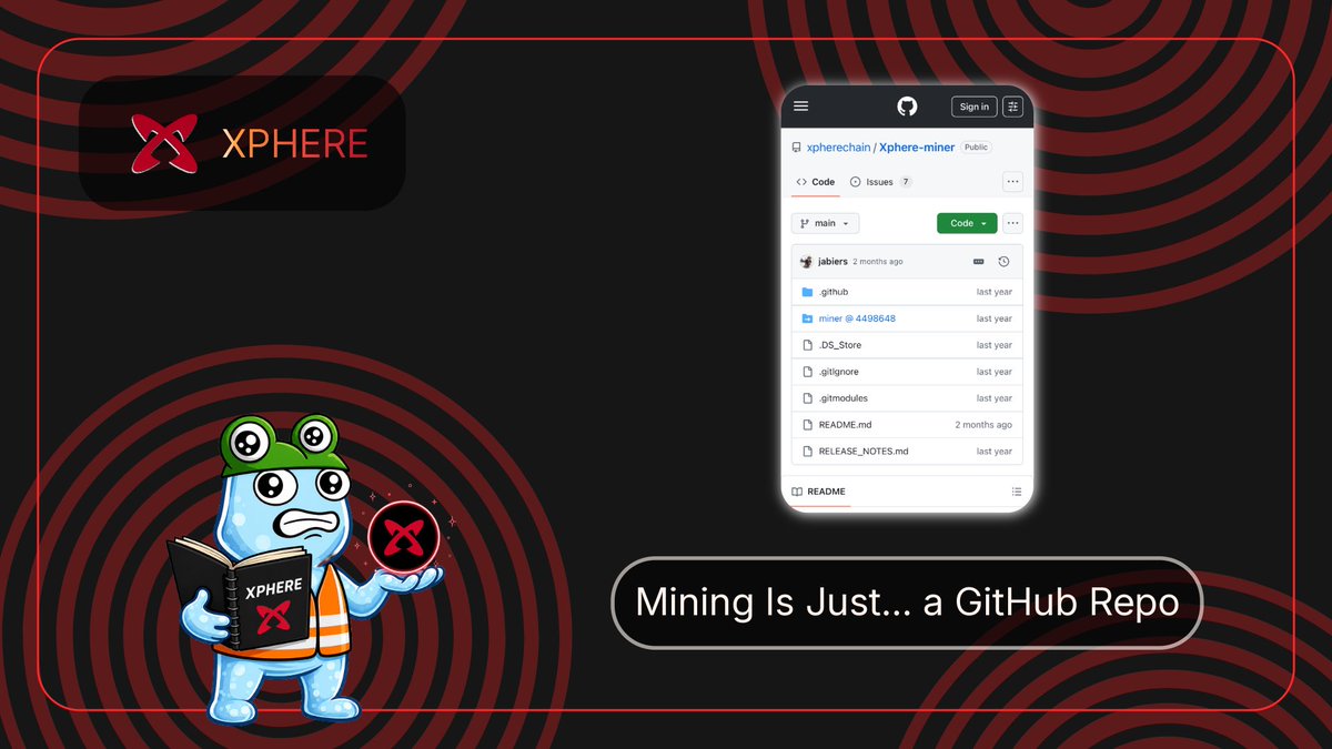 hazelbtc's tweet photo. The mining program isn’t gated behind some closed application process it’s an open GitHub repo (xpherechain/Xphere miner) that anyone can download and run.

That’s a pretty different vibe from projects that make mining feel like a members only club. 

here it’s: clone, build, mine.