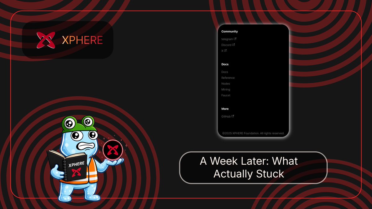 hazelbtc's tweet photo. So what’s the takeaway after a week of poking around? 

Xphere’s docs aren’t just marketing copy dressed up as documentation there’s a real wallet, a real faucet, a real explorer, a real RPC you can curl, and a real repo you can mine with.

That’s a lower bar than it sounds like, honestly, for a lot of chains. 

but Xphere clears it.

#XPHERE @Xphere_official