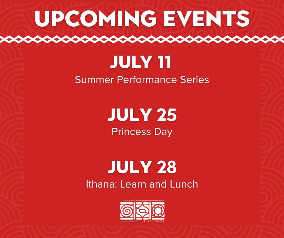 ChickasawCCC's tweet photo. There is always something to discover at the Chickasaw Cultural Center. From live cultural demonstrations and exhibits to family-friendly events, every visit offers a chance to connect with Chickasaw history and culture.
We hope to see you soon! https://t.co/wogJ4L8iJ5