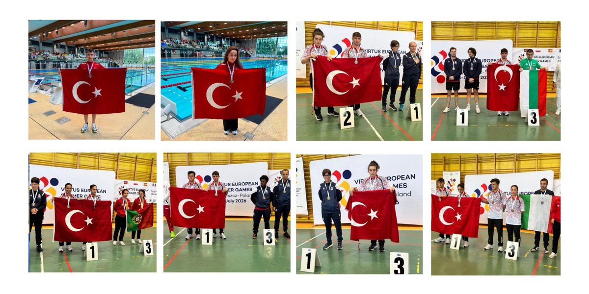 GSBsporgm's tweet photo. 🏅 Özel sporcularımız 9 madalya daha kazandı! 🥇🥈🥉🇹🇷

Polonya’nın Bydgoszcz kentinde düzenlenen 2026 VIRTUS Avrupa Yaz Oyunları’nın üçüncü gününde mücadele eden Özel Sporcular Milli Takımımız, 5 altın, 2 gümüş ve 2 bronz olmak üzere toplam 9 madalya kazandı. 🥇🥈🥉👏

Bravo gençler!❤️🙏🏻