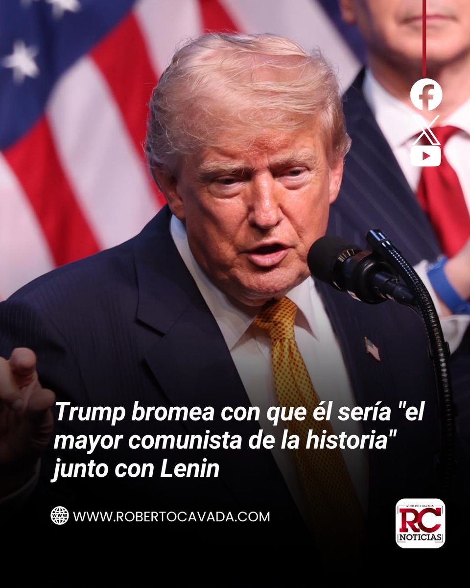rcavada's tweet photo. Trump bromea con que él sería “el mayor comunista de la historia” junto con Lenin

https://t.co/Iny8XjtENy

#RobertoCavada #RCNoticias https://t.co/JyjKWaUW1i