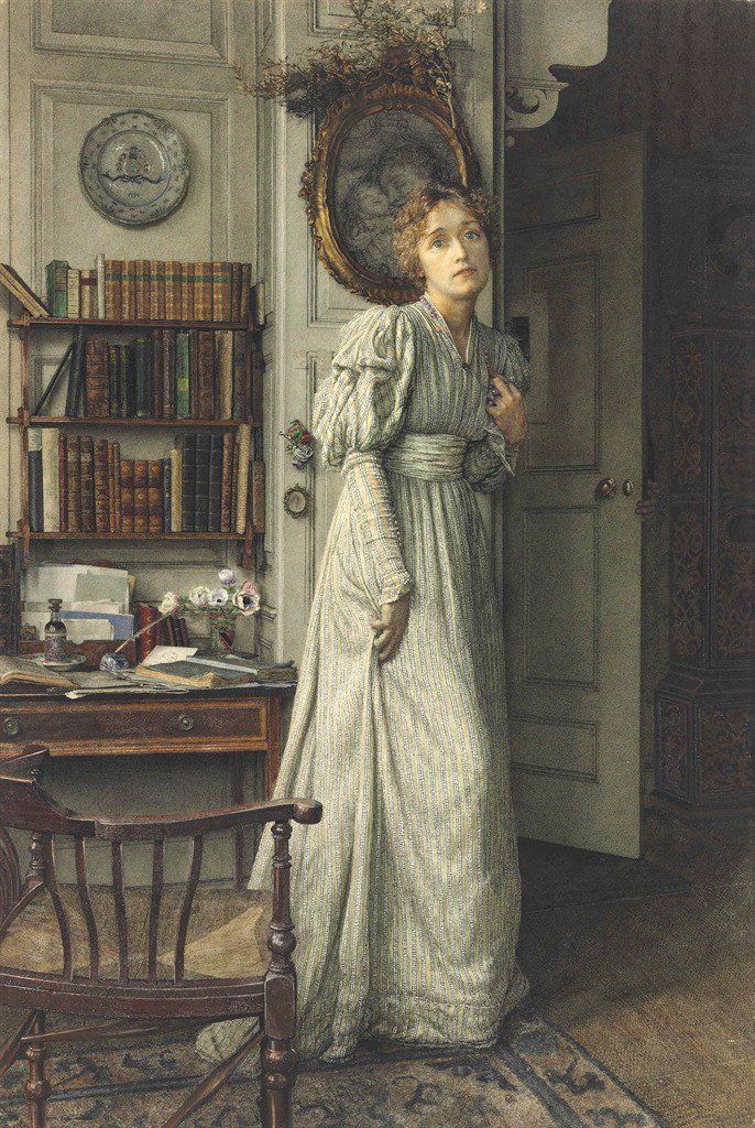 Art__Paintings's tweet photo. Anna Alma-Tadema
British artist

"The Closing Door" (her lover has just left her) 1899 https://t.co/AeOqhNbIBF