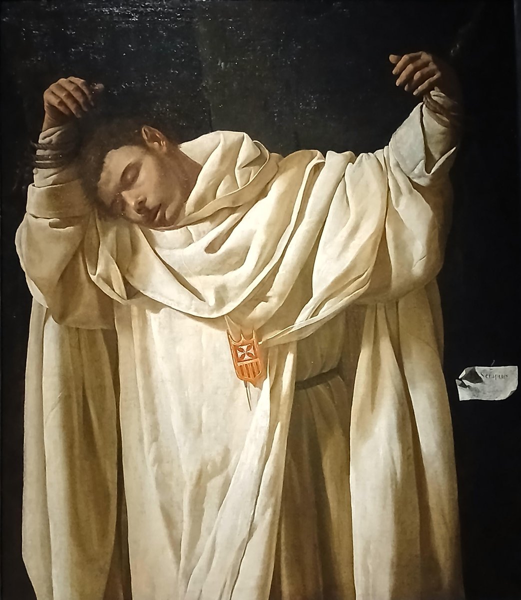 BlogExhibitions's tweet photo. Francisco de Zurbarán's Saint Serapion, bound and tortured but still in spotless white robes. This 1628 painting from @TheWadsworth (Hartford, Connecticut) is part of the stunning Zurbarán show @NationalGallery in London: https://t.co/h7me7PzdWP https://t.co/zDOq7cGAgV